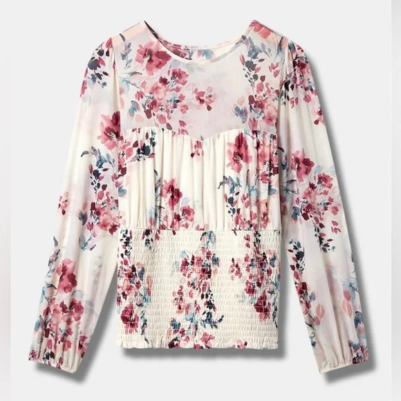 🆕NWT🔖Gorgeous Torrid Smocked Sweetheart Neckline Top - 4x - Picture 5 of 8